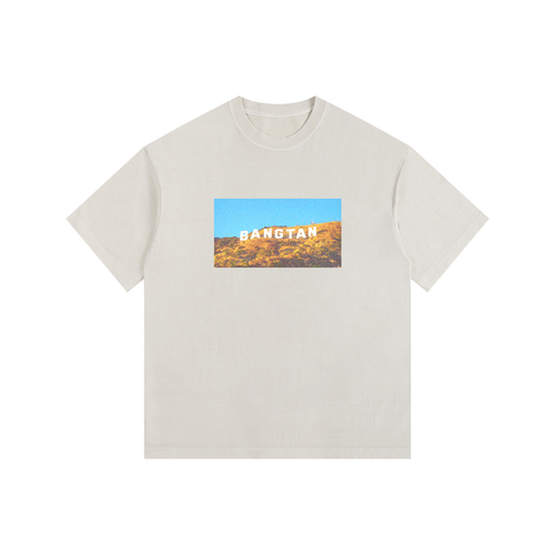 Bangtan Hollywood Vintage Washed Oversized Heavyweight Cotton T-Shirt (Unisex)