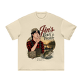 Jin's Bait & Tackle Fishing Oversized Heavyweight Earth Tone T-Shirt (Unisex)