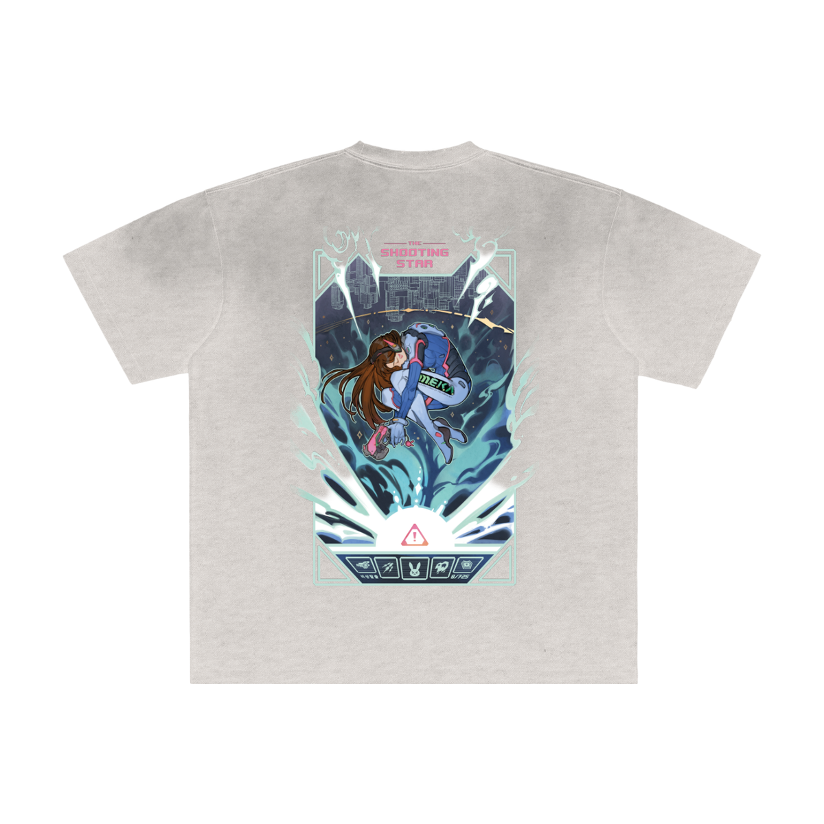 VELINXI x CHARLET CHUNG D.Va Vintage Washed Hand-Frayed Oversized Heavyweight T-Shirt (Unisex)