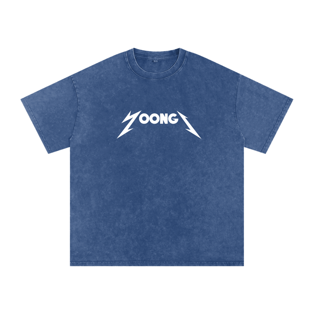 Yoongi Snow Washed Oversized Heavyweight Cotton T-Shirt (Unisex)