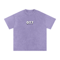 OT7 Hangul Snow Washed Oversized Heavyweight Cotton T-Shirt (Unisex)