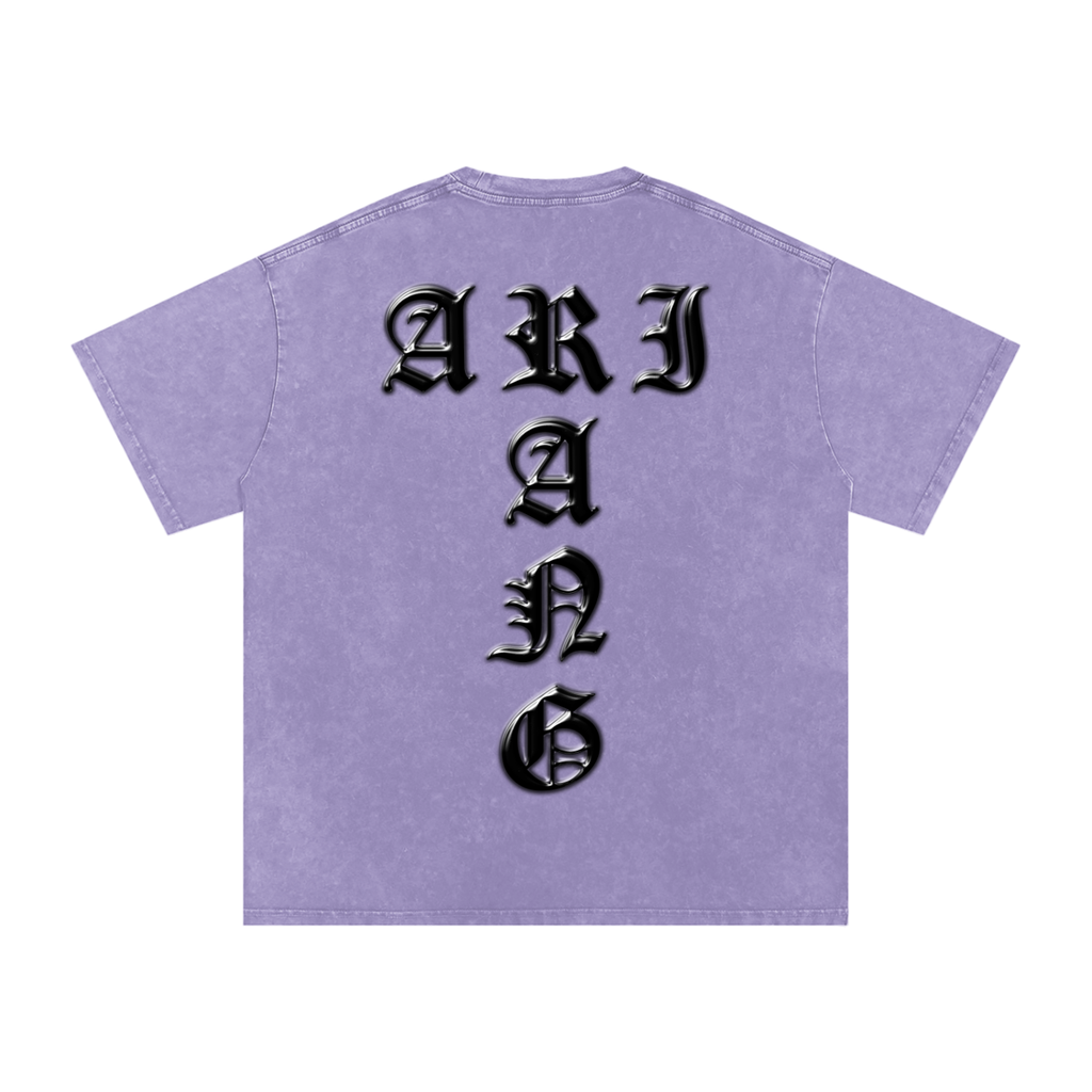 Arirang Snow Washed Oversized Heavyweight Cotton T-Shirt (Unisex)