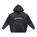 Borahae Silver Vintage Washed Frayed Fleece Hoodie (Unisex)