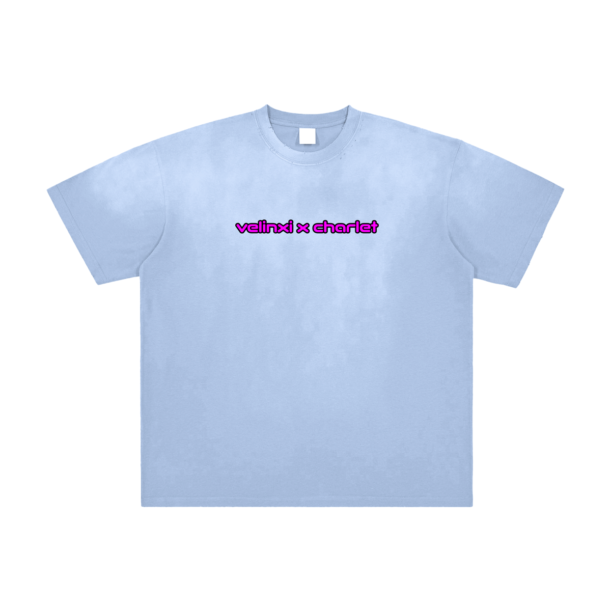 VELINXI x CHARLET CHUNG D.Va Vintage Washed Hand-Frayed Oversized Heavyweight T-Shirt (Unisex)