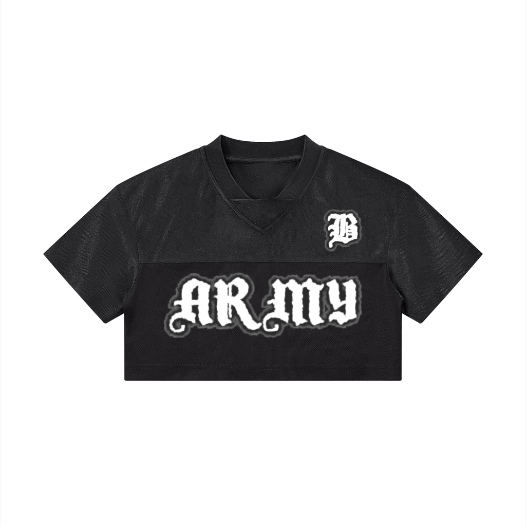BTS Army Cropped Paneled V-Neck Jersey