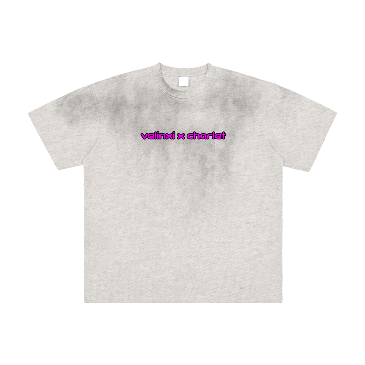 VELINXI x CHARLET CHUNG D.Va Vintage Washed Hand-Frayed Oversized Heavyweight T-Shirt (Unisex)